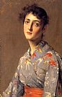 Girl in a Japanese Kimono by William Merritt Chase